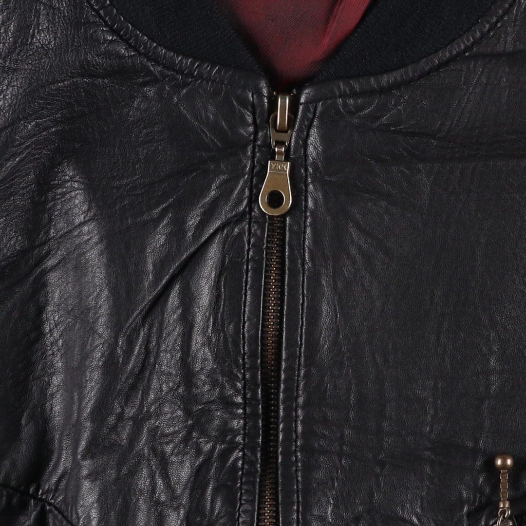 Vintage 80'S YESSICA leather jacket, size L, men's genuine leather black type Vintage Second Hand