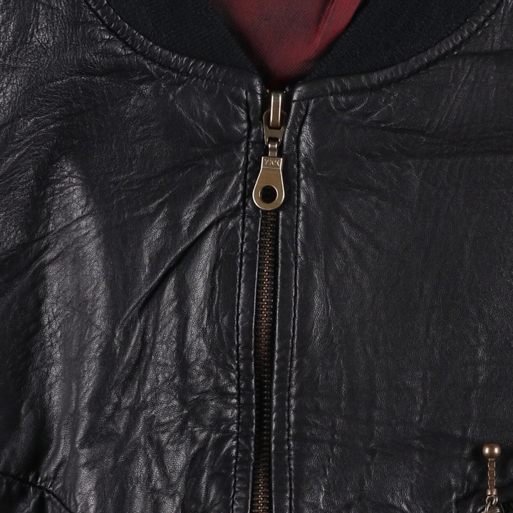 Vintage 80'S YESSICA leather jacket, size L, men's genuine leather black type Vintage Second Hand
