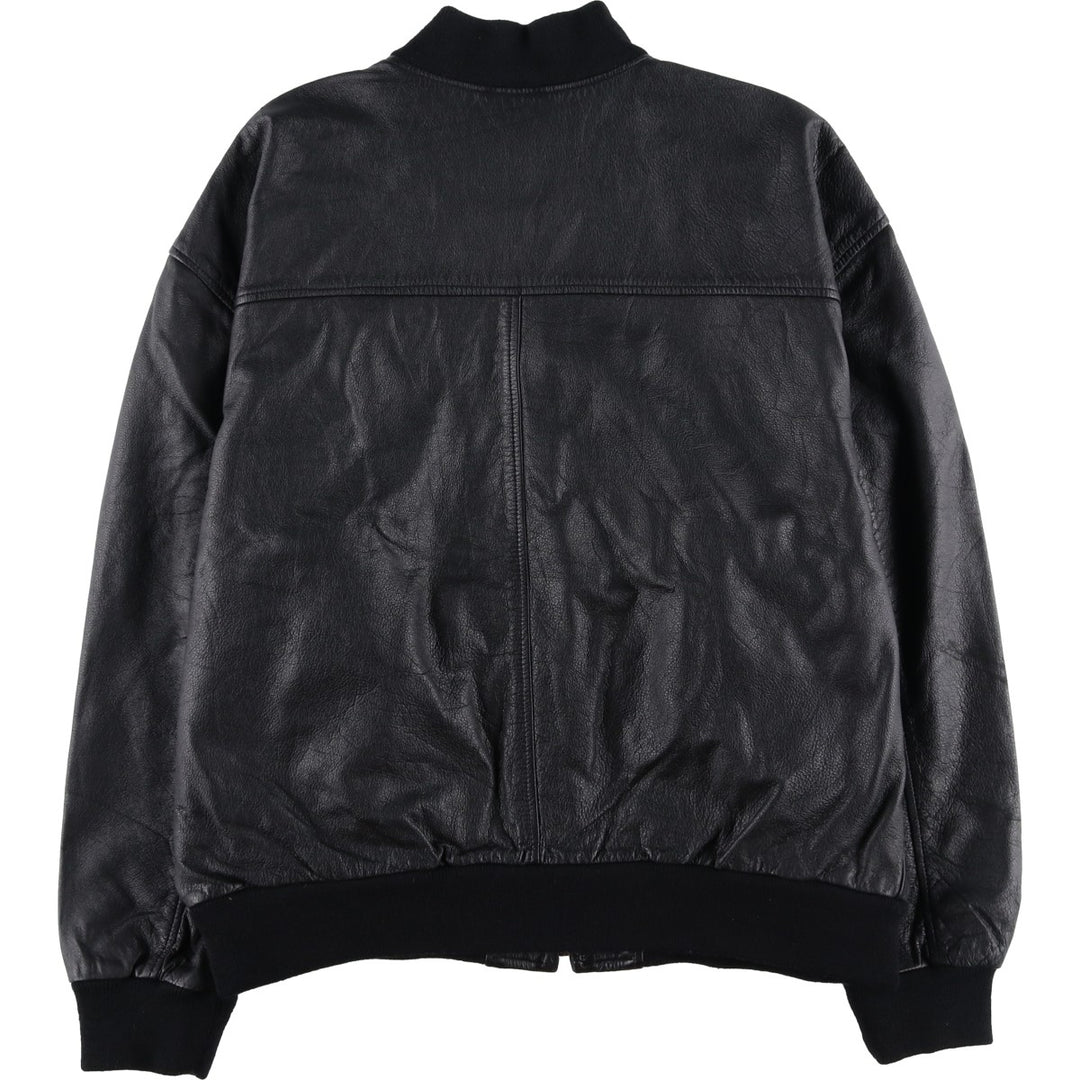 90s-00'S GOLDEN BEAR Leather Blouson, Made in USA, Men's Size L genuine leather black type Vintage Second Hand