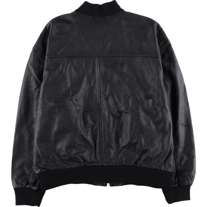 90s-00'S GOLDEN BEAR Leather Blouson, Made in USA, Men's Size L genuine leather black type Vintage Second Hand