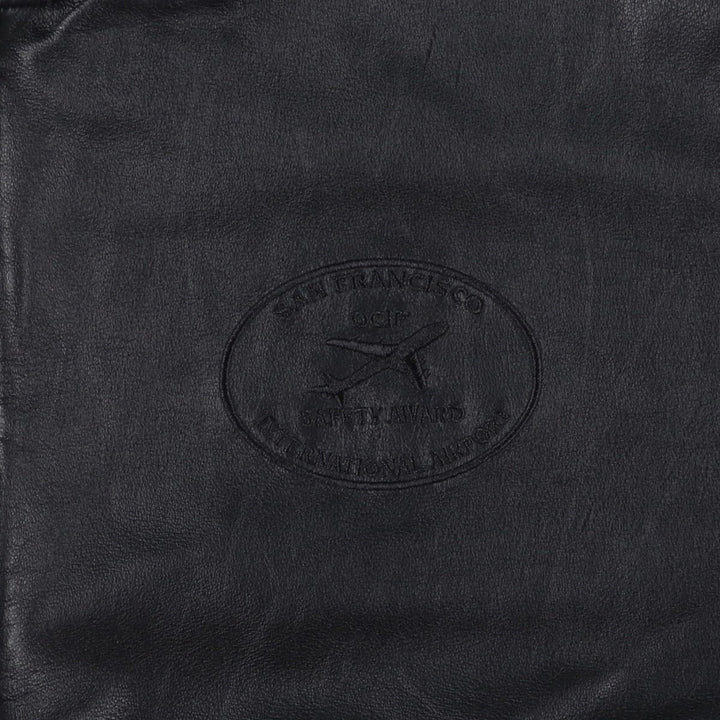 90s-00'S GOLDEN BEAR Leather Blouson, Made in USA, Men's Size L genuine leather black type Vintage Second Hand