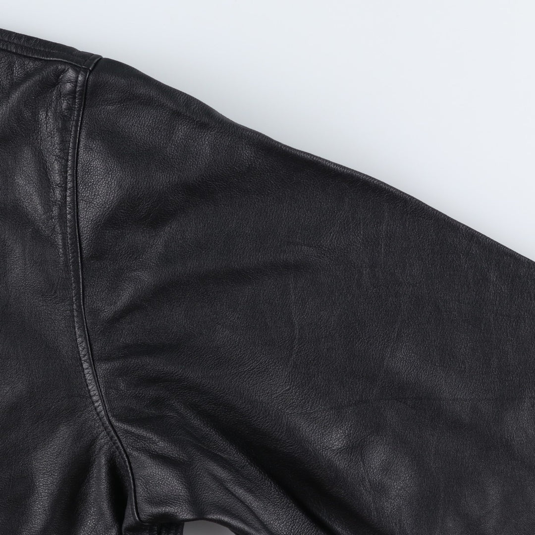 90s-00'S GOLDEN BEAR Leather Blouson, Made in USA, Men's Size L genuine leather black type Vintage Second Hand