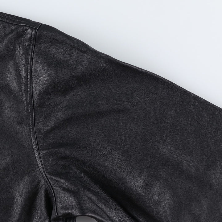 90s-00'S GOLDEN BEAR Leather Blouson, Made in USA, Men's Size L genuine leather black type Vintage Second Hand