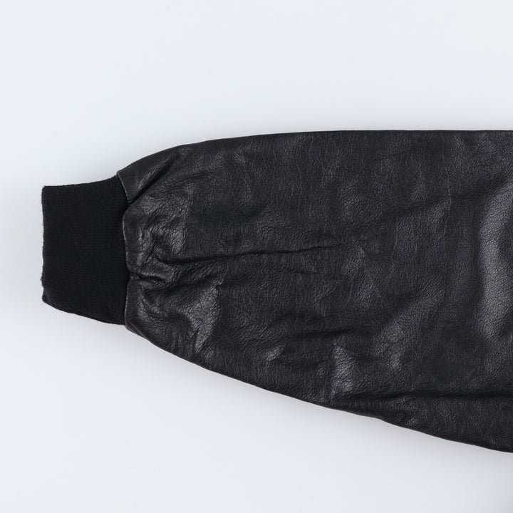 90s-00'S GOLDEN BEAR Leather Blouson, Made in USA, Men's Size L genuine leather black type Vintage Second Hand