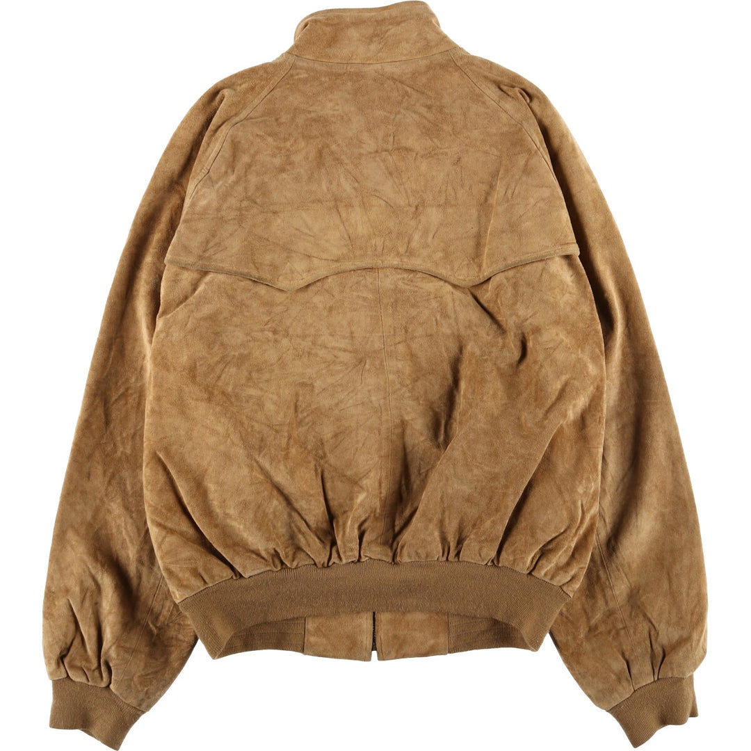 POLO by Ralph Lauren Suede Leather Sports Jacket Harrington Jacket Men's M Size Genuine Leather Suede Leather Beige type Vintage Second Hand