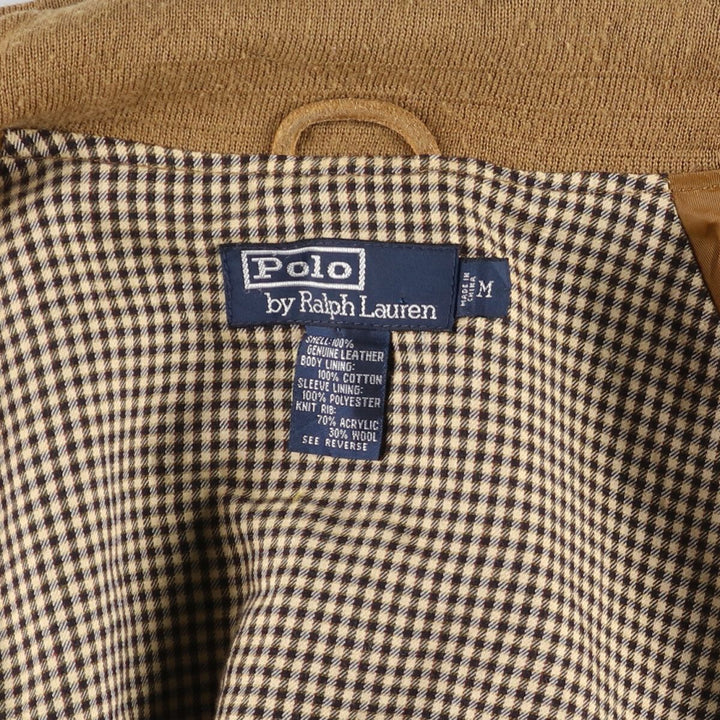 POLO by Ralph Lauren Suede Leather Sports Jacket Harrington Jacket Men's M Size Genuine Leather Suede Leather Beige type Vintage Second Hand