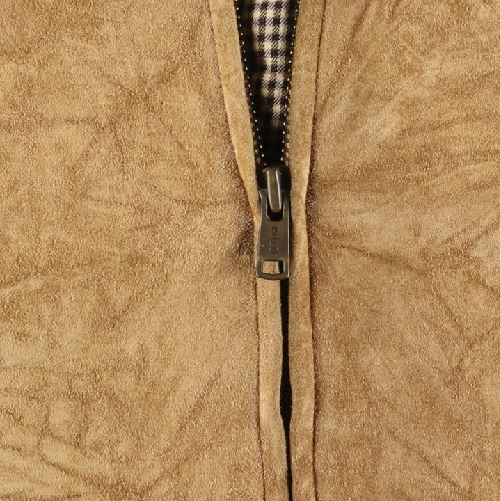 POLO by Ralph Lauren Suede Leather Sports Jacket Harrington Jacket Men's M Size Genuine Leather Suede Leather Beige type Vintage Second Hand