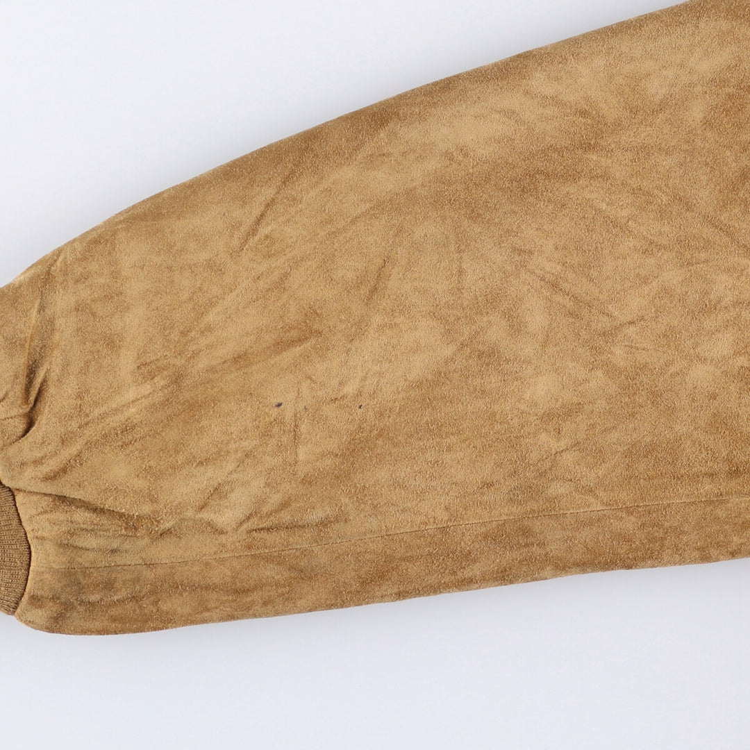 POLO by Ralph Lauren Suede Leather Sports Jacket Harrington Jacket Men's M Size Genuine Leather Suede Leather Beige type Vintage Second Hand