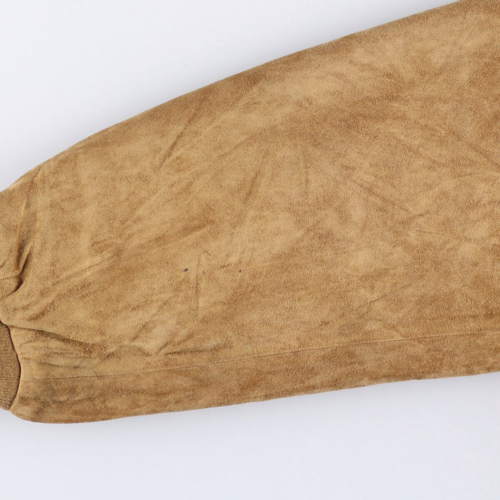 POLO by Ralph Lauren Suede Leather Sports Jacket Harrington Jacket Men's M Size Genuine Leather Suede Leather Beige type Vintage Second Hand