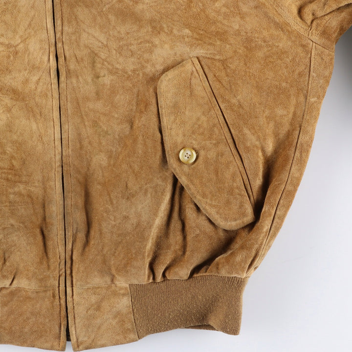 POLO by Ralph Lauren Suede Leather Sports Jacket Harrington Jacket Men's M Size Genuine Leather Suede Leather Beige type Vintage Second Hand