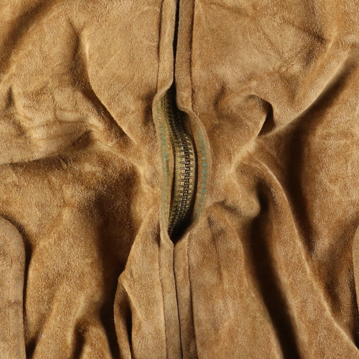 POLO by Ralph Lauren Suede Leather Sports Jacket Harrington Jacket Men's M Size Genuine Leather Suede Leather Beige type Vintage Second Hand