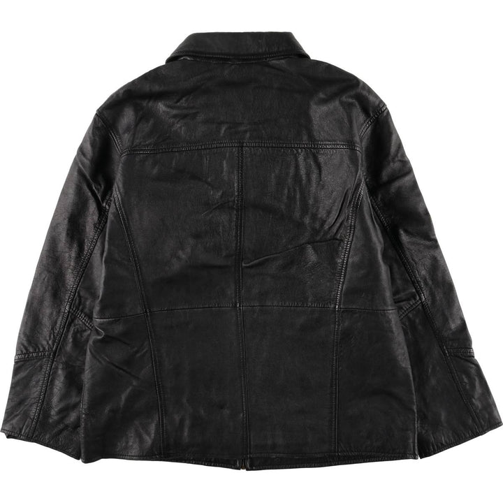 Swing top type leather blouson, men's size M genuine leather black type Vintage Second Hand