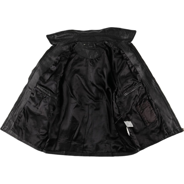 Swing top type leather blouson, men's size M genuine leather black type Vintage Second Hand