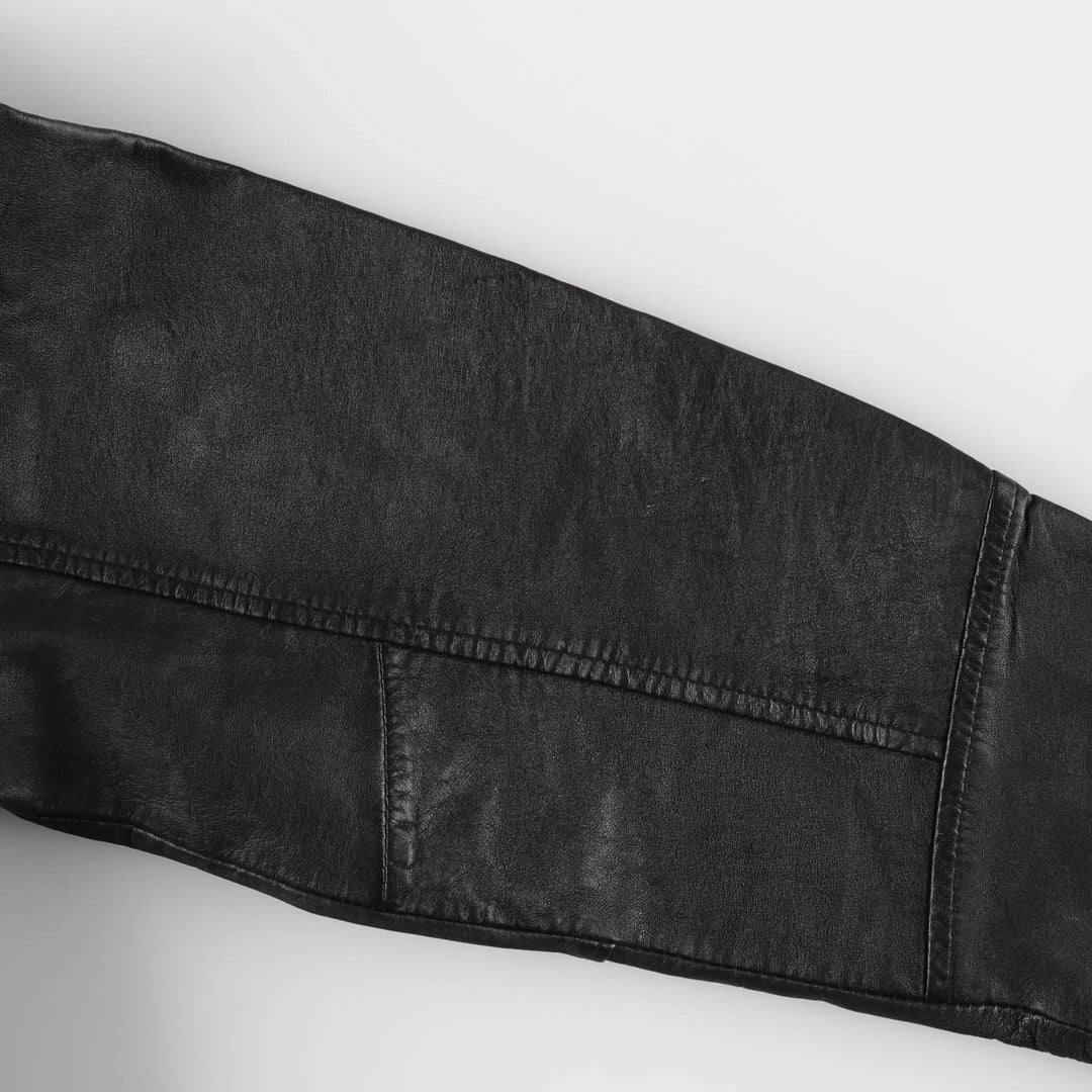 Swing top type leather blouson, men's size M genuine leather black type Vintage Second Hand