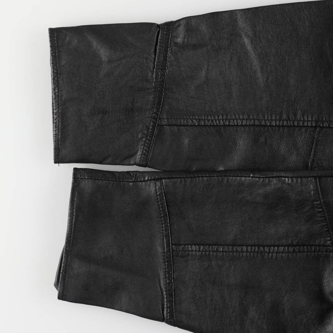 Swing top type leather blouson, men's size M genuine leather black type Vintage Second Hand