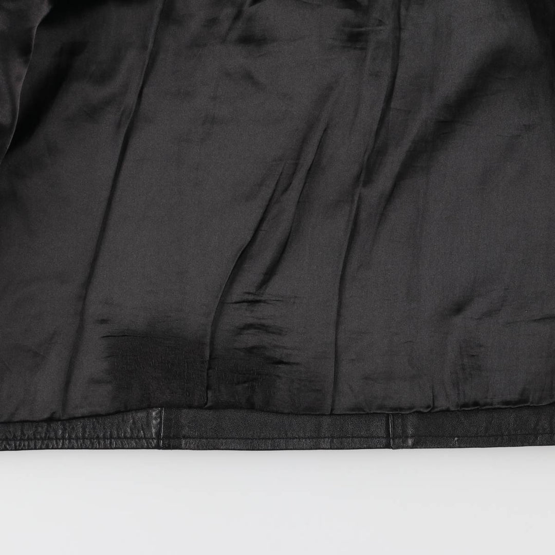 Swing top type leather blouson, men's size M genuine leather black type Vintage Second Hand