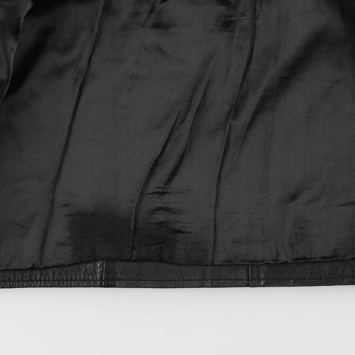 Swing top type leather blouson, men's size M genuine leather black type Vintage Second Hand