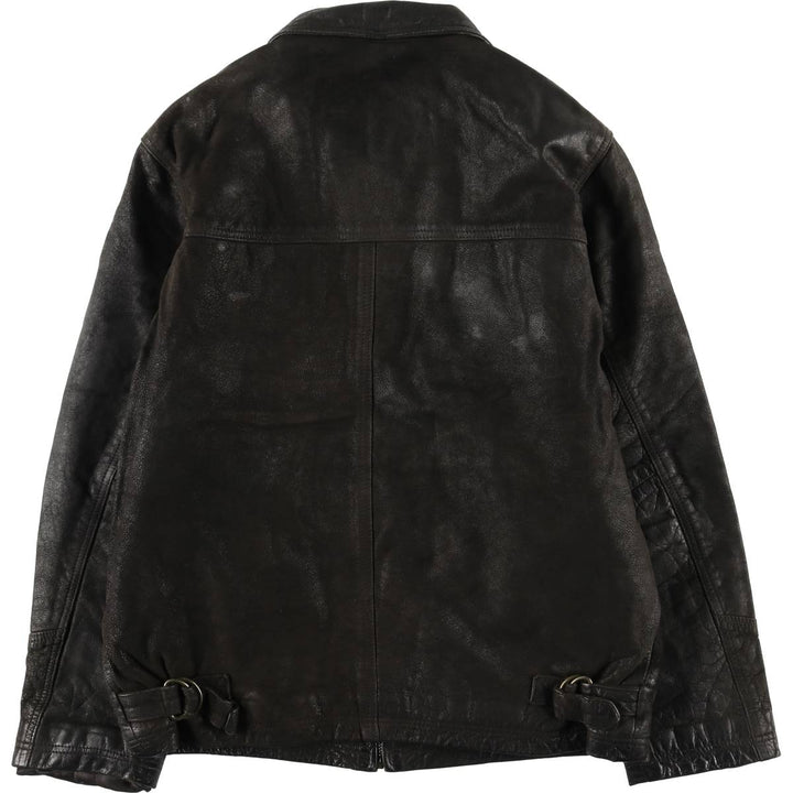 CIRO CITTERIO Swing Top Padded Leather Blouson, Men's Size M Polyester (insulation) black type Vintage Second Hand