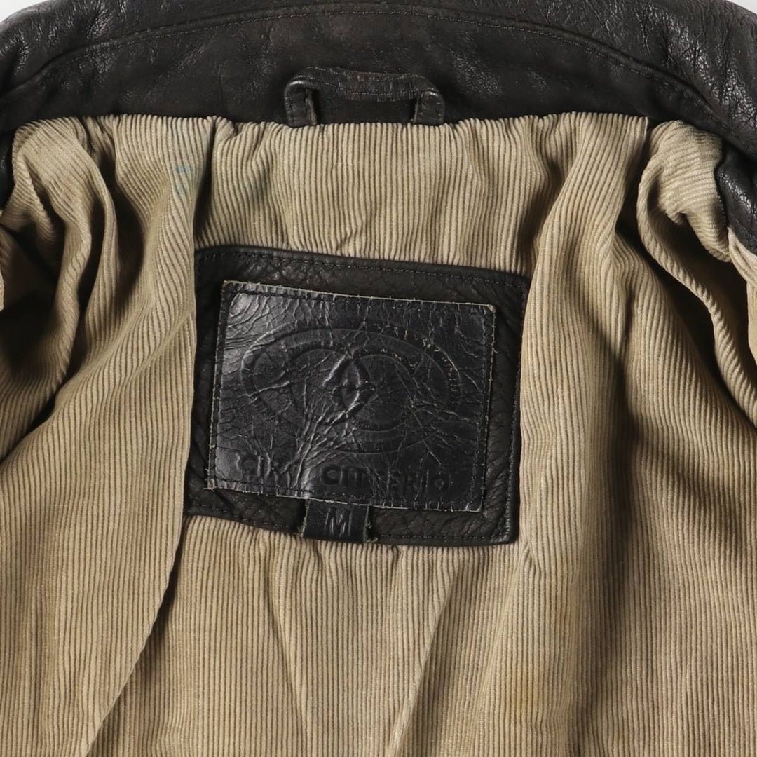 CIRO CITTERIO Swing Top Padded Leather Blouson, Men's Size M Polyester (insulation) black type Vintage Second Hand