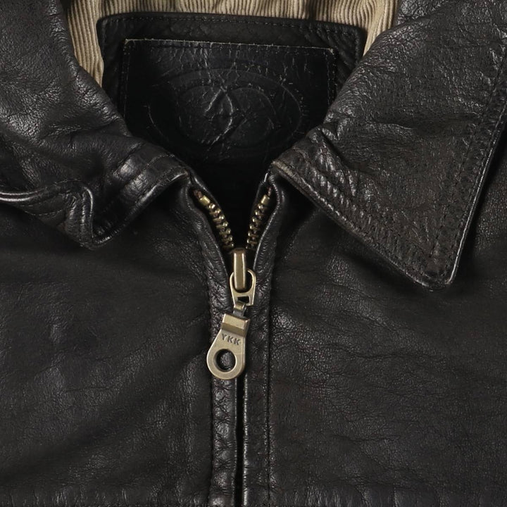 CIRO CITTERIO Swing Top Padded Leather Blouson, Men's Size M Polyester (insulation) black type Vintage Second Hand