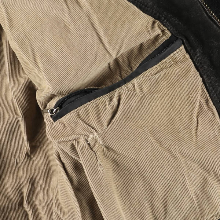 CIRO CITTERIO Swing Top Padded Leather Blouson, Men's Size M Polyester (insulation) black type Vintage Second Hand
