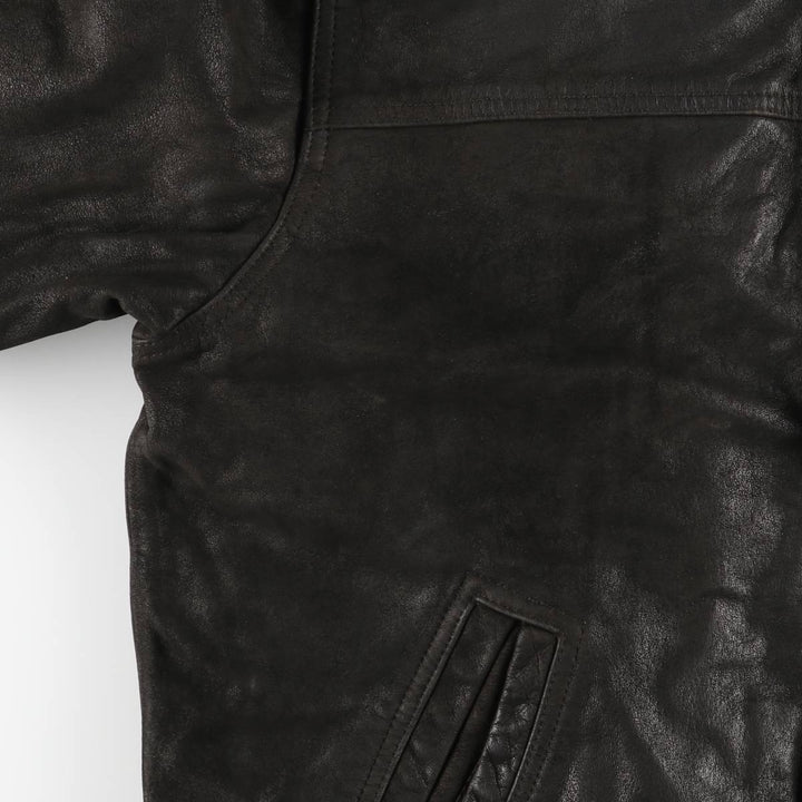 CIRO CITTERIO Swing Top Padded Leather Blouson, Men's Size M Polyester (insulation) black type Vintage Second Hand