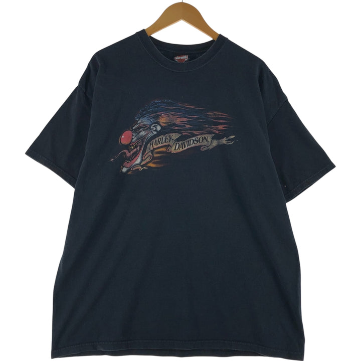 00'S Harley-Davidson Motorcycle Bike T-shirt Made in USA Men's XXL cotton black type Vintage Second Hand