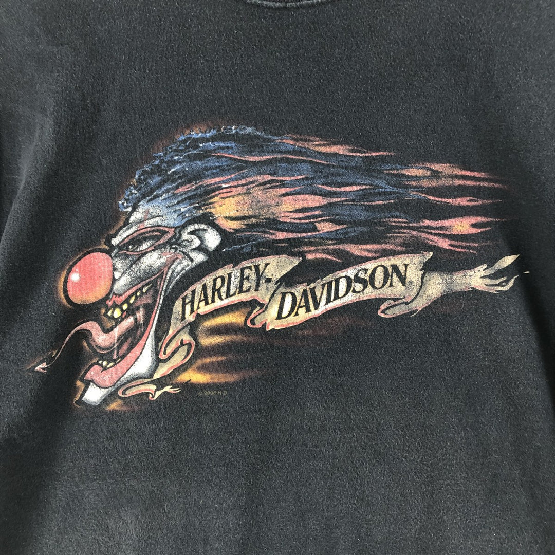 00'S Harley-Davidson Motorcycle Bike T-shirt Made in USA Men's XXL cotton black type Vintage Second Hand