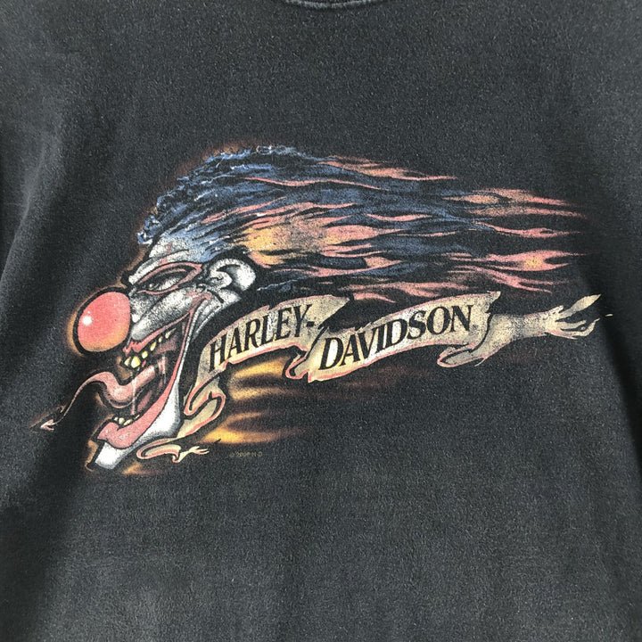 00'S Harley-Davidson Motorcycle Bike T-shirt Made in USA Men's XXL cotton black type Vintage Second Hand