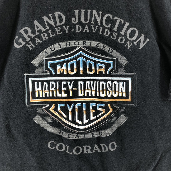 00'S Harley-Davidson Motorcycle Bike T-shirt Made in USA Men's XXL cotton black type Vintage Second Hand