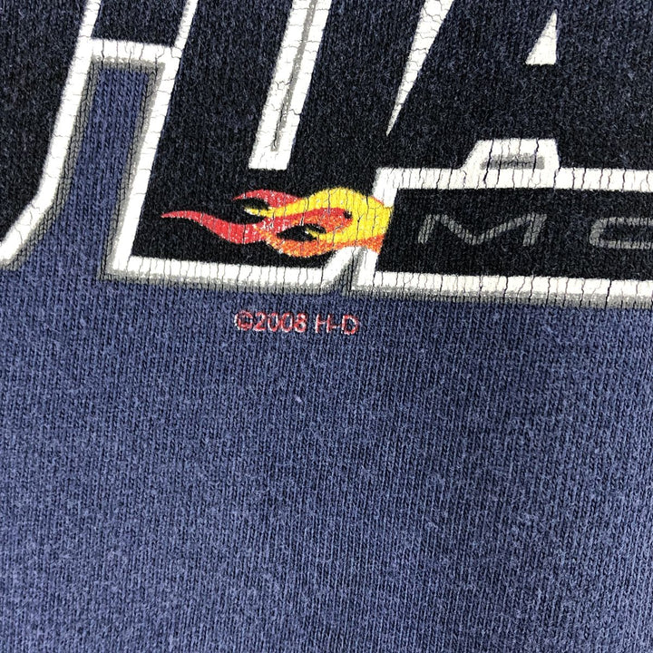 00'S Harley-Davidson Motorcycle Bike T-shirt Made in USA Men's XXL cotton blue type Vintage Second Hand