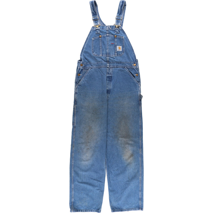 00'S Carhartt denim overalls, made in the USA, men's w36 equivalent cotton blue type Vintage Second Hand
