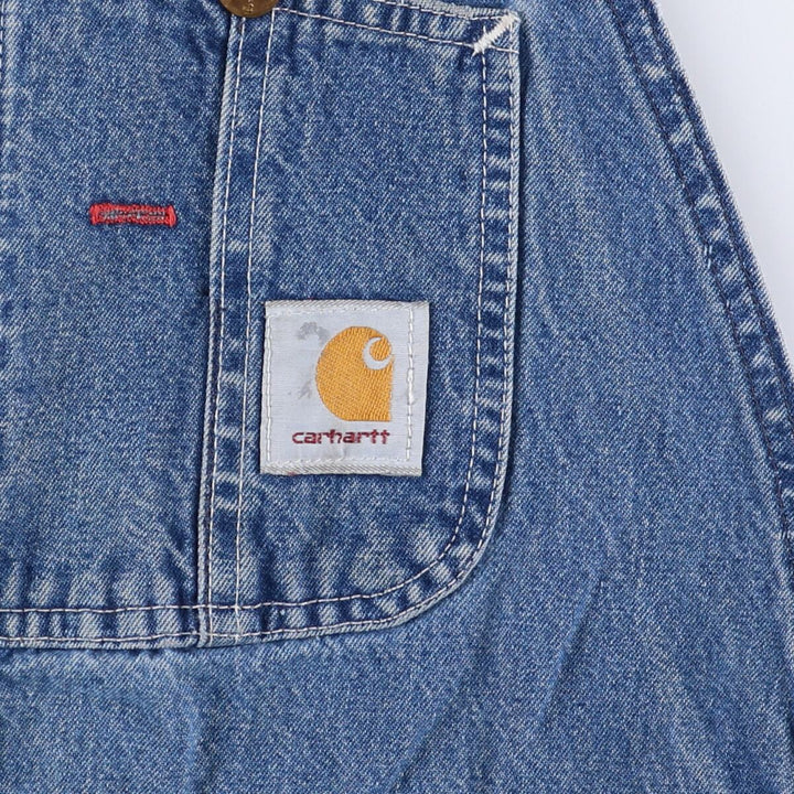 00'S Carhartt denim overalls, made in the USA, men's w36 equivalent cotton blue type Vintage Second Hand