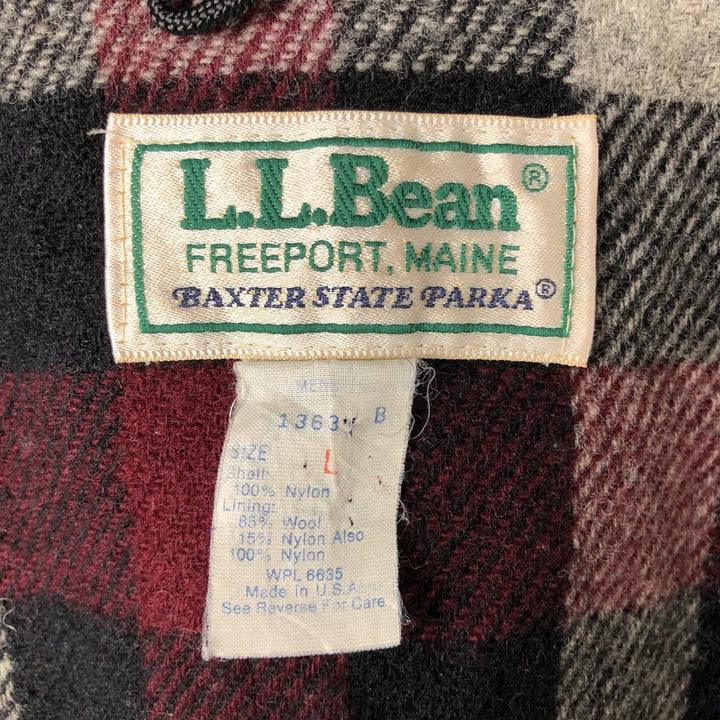 Vintage 1980'S LL Bean Baxter State Parka mountain parka/shell jacket, made in the USA, size L, men's Nylon gray type Vintage Second Hand