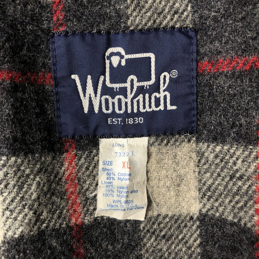 80'S WOOLRICH Mountain Parka Shell Jacket Made in USA Men's XL Vintage cotton navy blue type Vintage Second Hand