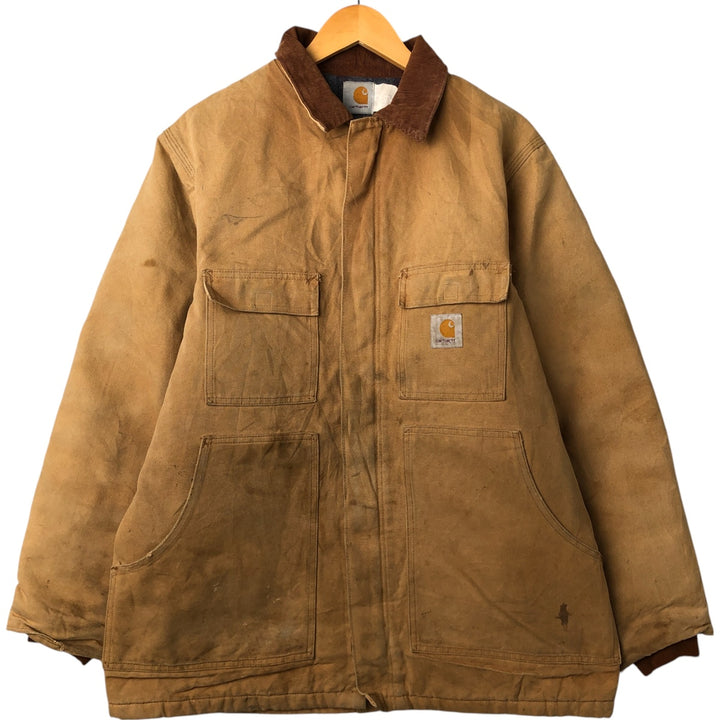 Carhartt Traditional Coat Duck Work Jacket Men's XL cotton beige type brown Vintage Second Hand