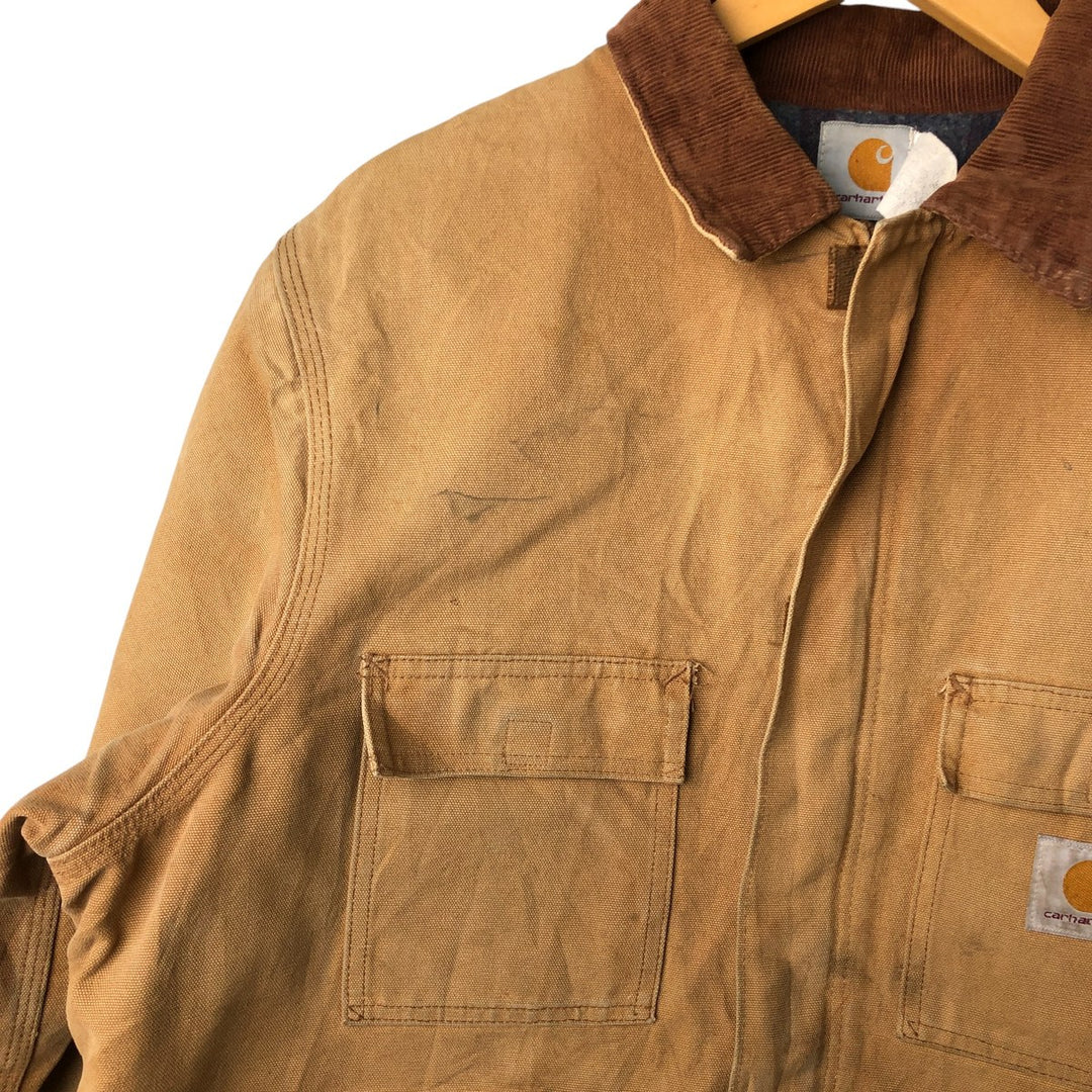 Carhartt Traditional Coat Duck Work Jacket Men's XL cotton beige type brown Vintage Second Hand