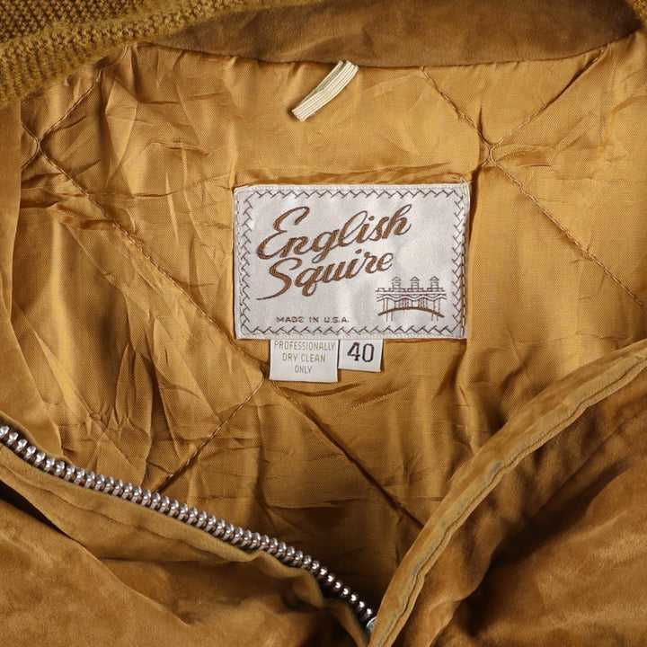 Vintage 1970s-1980'S English Squire suede leather jacket, made in the USA, size L, men's unclear brown type Vintage Second Hand