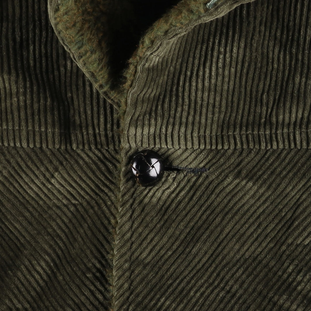 CAMPUS open-collar padded corduroy jacket, made in the USA, men's size M unclear Khaki type Vintage Second Hand