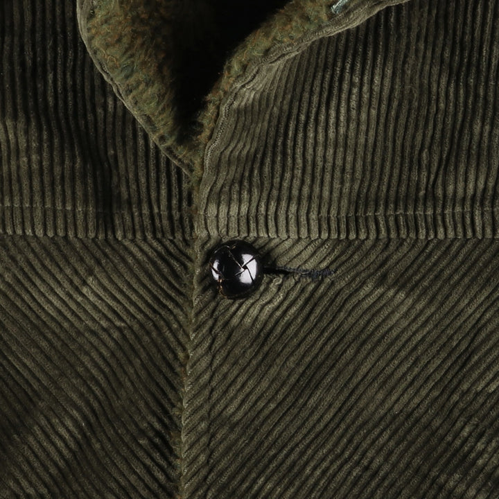 CAMPUS open-collar padded corduroy jacket, made in the USA, men's size M unclear Khaki type Vintage Second Hand