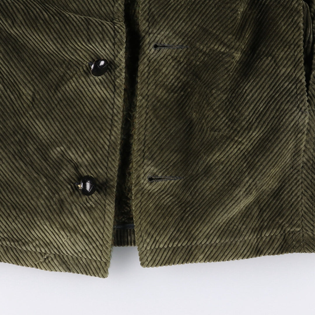 CAMPUS open-collar padded corduroy jacket, made in the USA, men's size M unclear Khaki type Vintage Second Hand