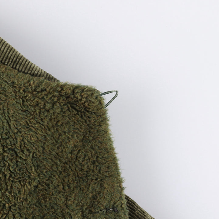 CAMPUS open-collar padded corduroy jacket, made in the USA, men's size M unclear Khaki type Vintage Second Hand