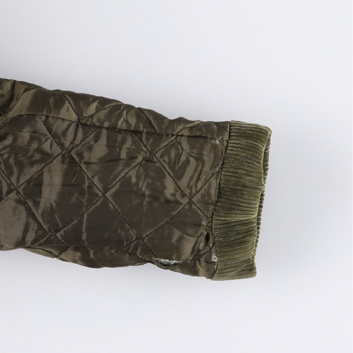 CAMPUS open-collar padded corduroy jacket, made in the USA, men's size M unclear Khaki type Vintage Second Hand