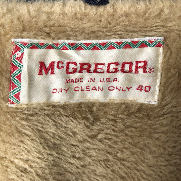 Vintage 1970'S McGREGOR Derby Jacket, Cup Shoulder, Made in USA, Men's Size Medium unclear navy blue type Vintage Second Hand