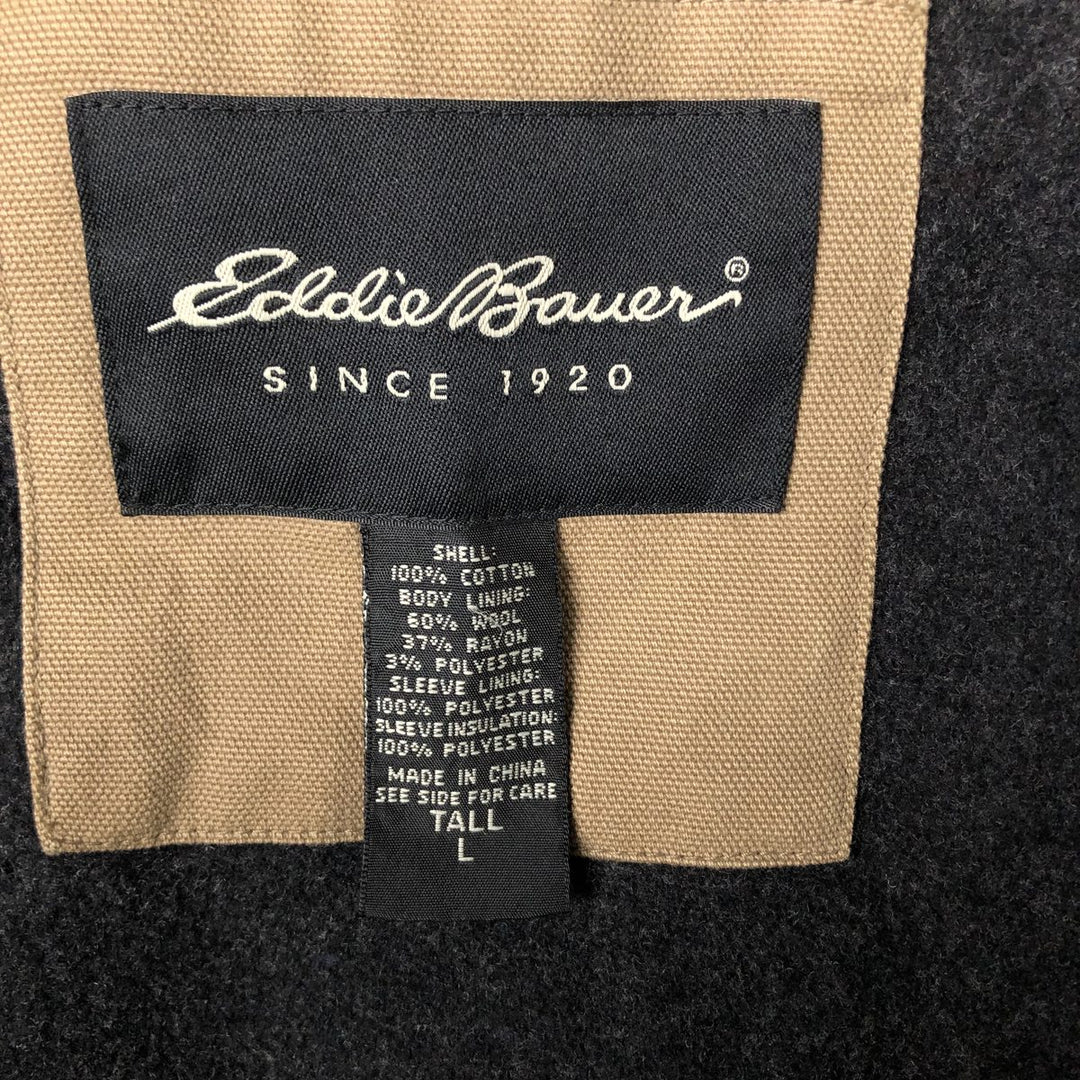 Eddie Bauer padded puffer jacket, men's size L cotton brown type Vintage Second Hand