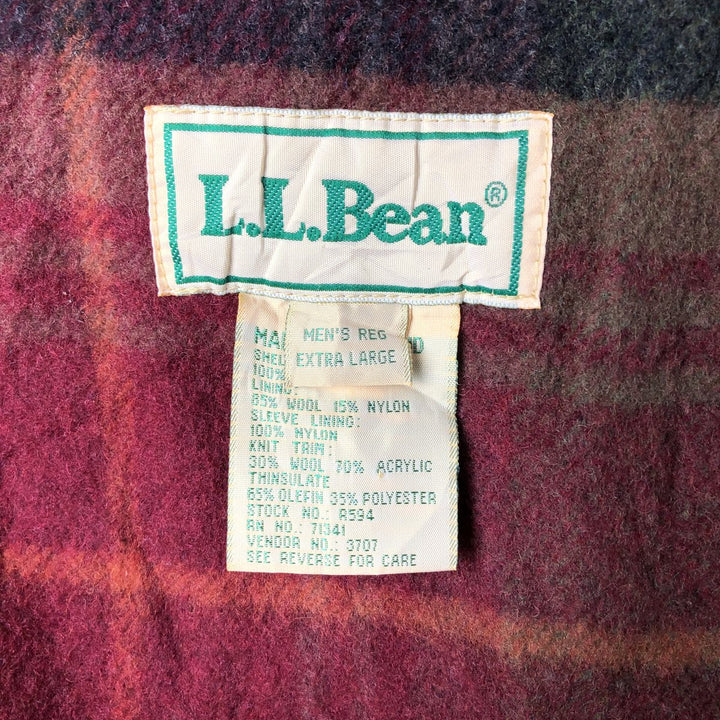 Vintage 1980'S LLBean padded puffer jacket, men's size XL cotton navy blue type Vintage Second Hand