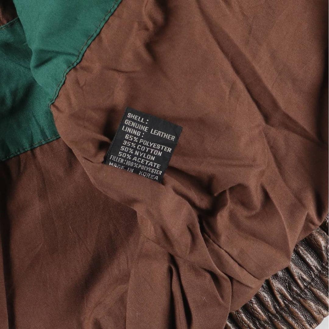 JOE ALFREDO Padded Leather Blouson, Men's Size L genuine leather brown type Vintage Second Hand