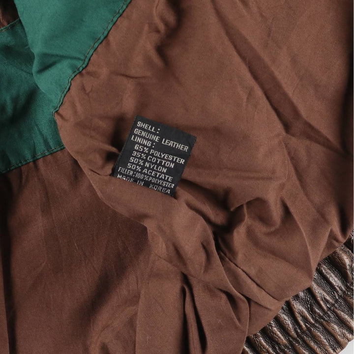 JOE ALFREDO Padded Leather Blouson, Men's Size L genuine leather brown type Vintage Second Hand