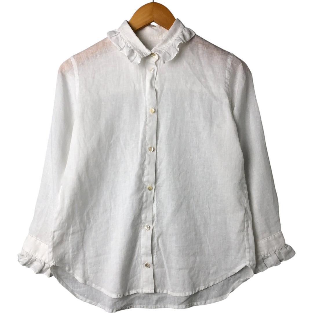 BEATRICE VALENZUELA Frill collar long sleeve frill blouse women's size M unclear white type Vintage Second Hand
