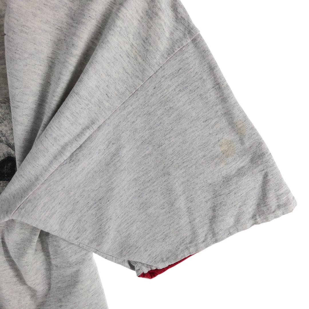 90'S LA LOVING Cat Pattern Animal T-shirt Made in USA Women's XXL Vintage cotton gray type Vintage Second Hand